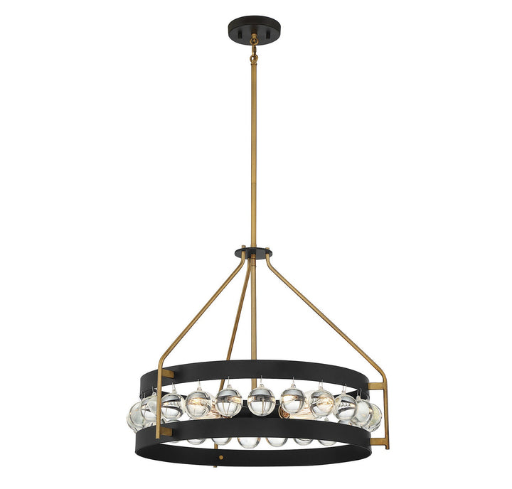 Savoy House Edina 7-192-4-143 Pendant Light - Black with Warm Brass Accents