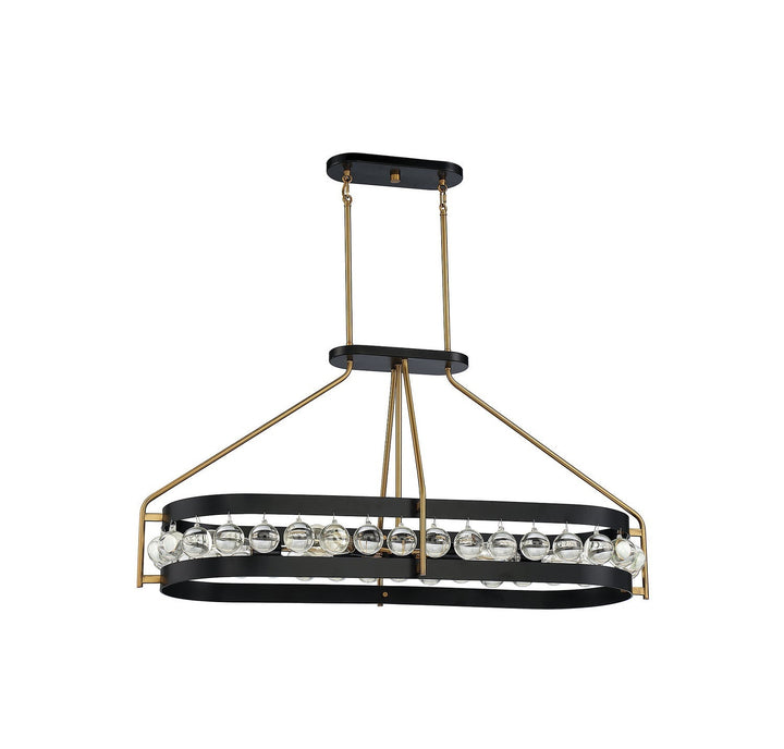 Savoy House Edina 1-191-6-143 Pendant Light - Black with Warm Brass Accents