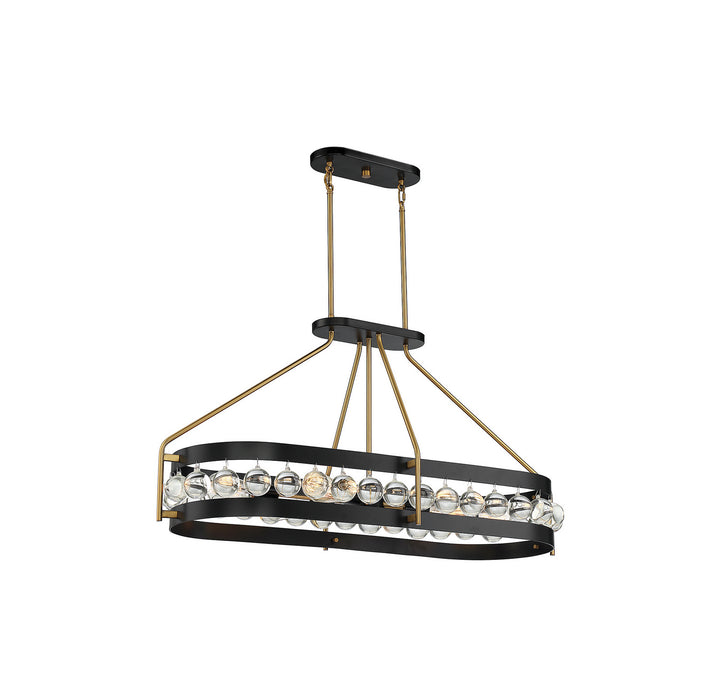 Savoy House Edina 1-191-6-143 Pendant Light - Black with Warm Brass Accents