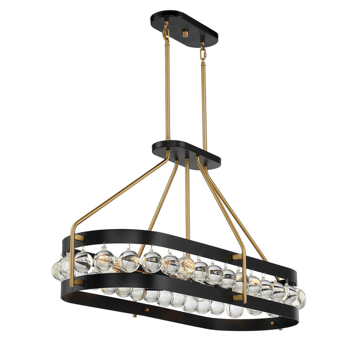 Savoy House Edina 1-191-6-143 Pendant Light - Black with Warm Brass Accents