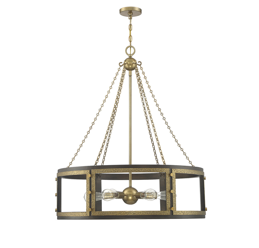 Savoy House Lakefield 1-1491-6-170 Chandelier Light - Burnished Brass with Walnut