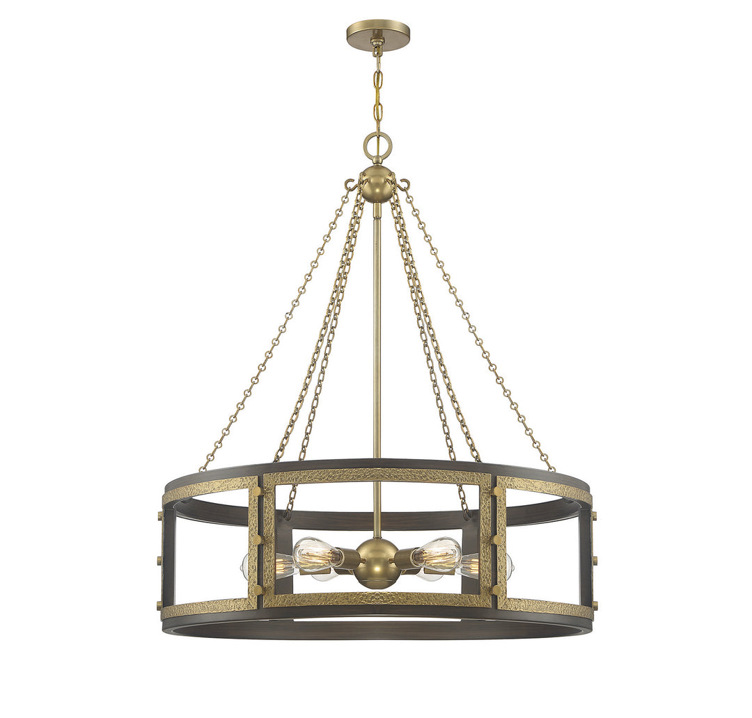 Savoy House Lakefield 1-1491-6-170 Chandelier Light - Burnished Brass with Walnut