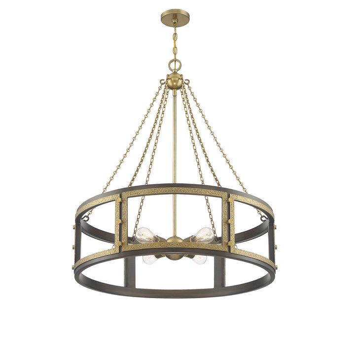 Savoy House Lakefield 1-1491-6-170 Chandelier Light - Burnished Brass with Walnut