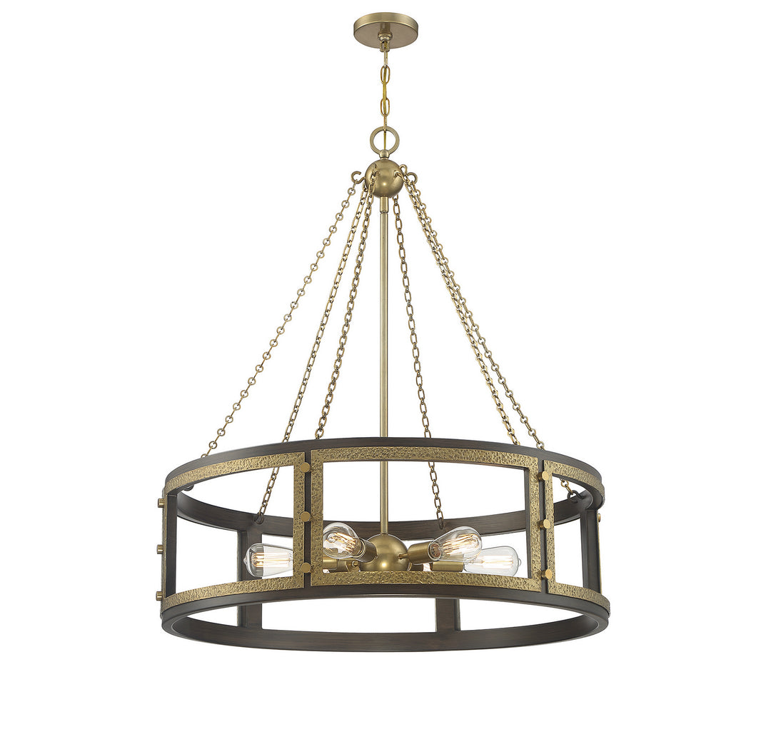 Savoy House Lakefield 1-1491-6-170 Chandelier Light - Burnished Brass with Walnut