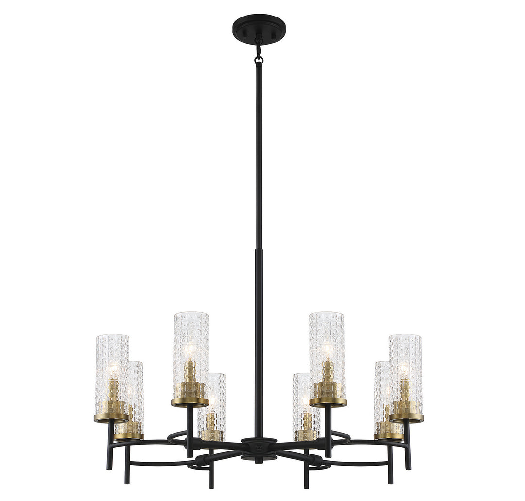 Savoy House Marcello 1-743-8-143 Chandelier Light - Black with Warm Brass Accents