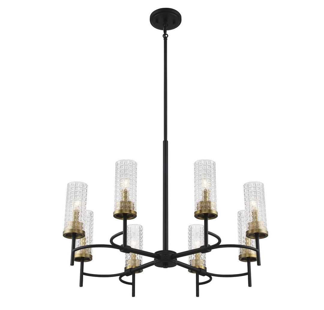 Savoy House Marcello 1-743-8-143 Chandelier Light - Black with Warm Brass Accents