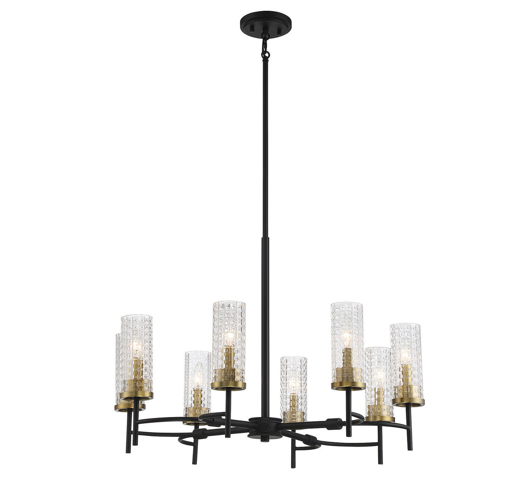 Savoy House Marcello 1-743-8-143 Chandelier Light - Black with Warm Brass Accents