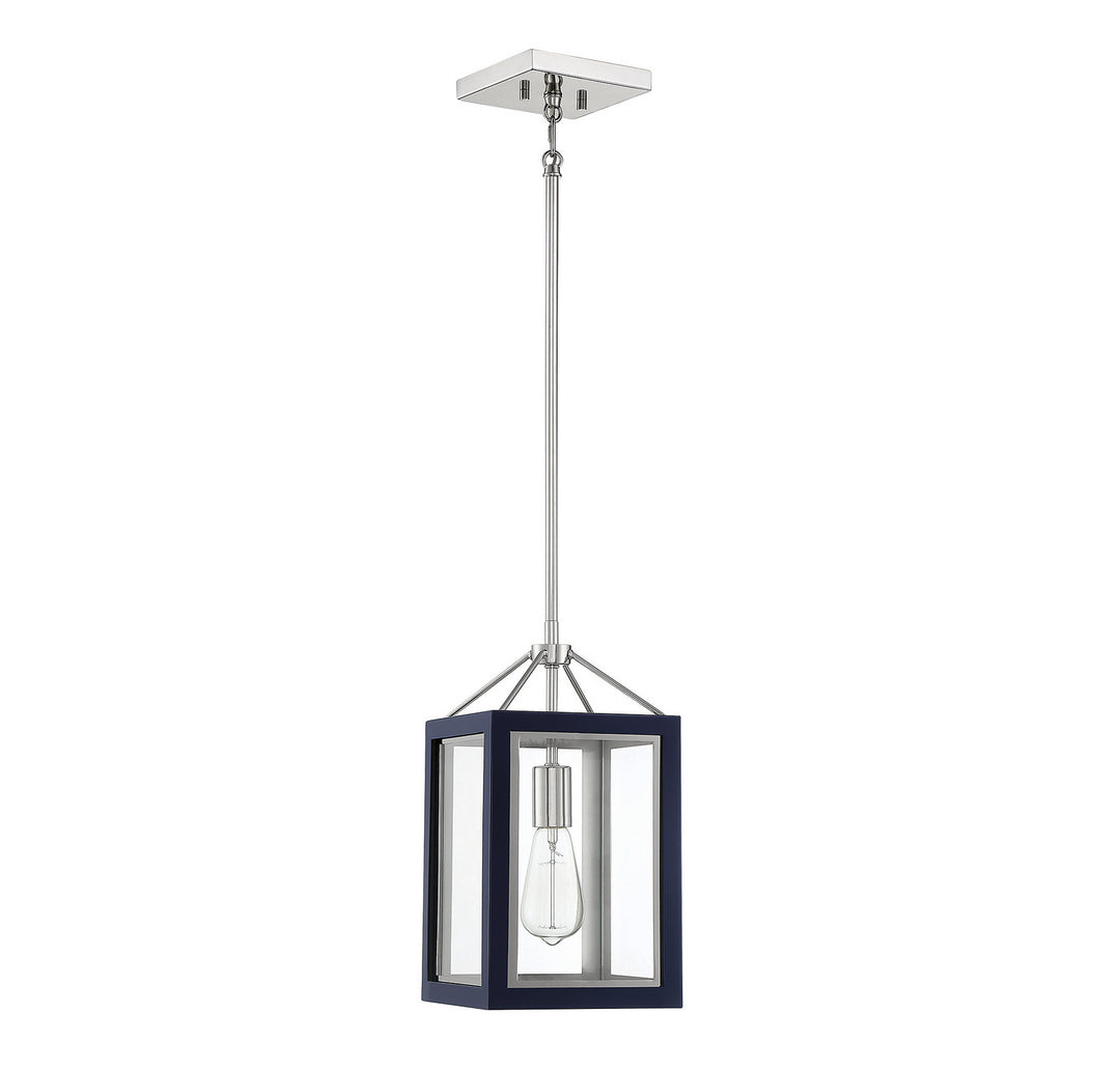 Savoy House Carlton 3-8880-1-174 Pendant Light - Navy with Polished Nickel Accents