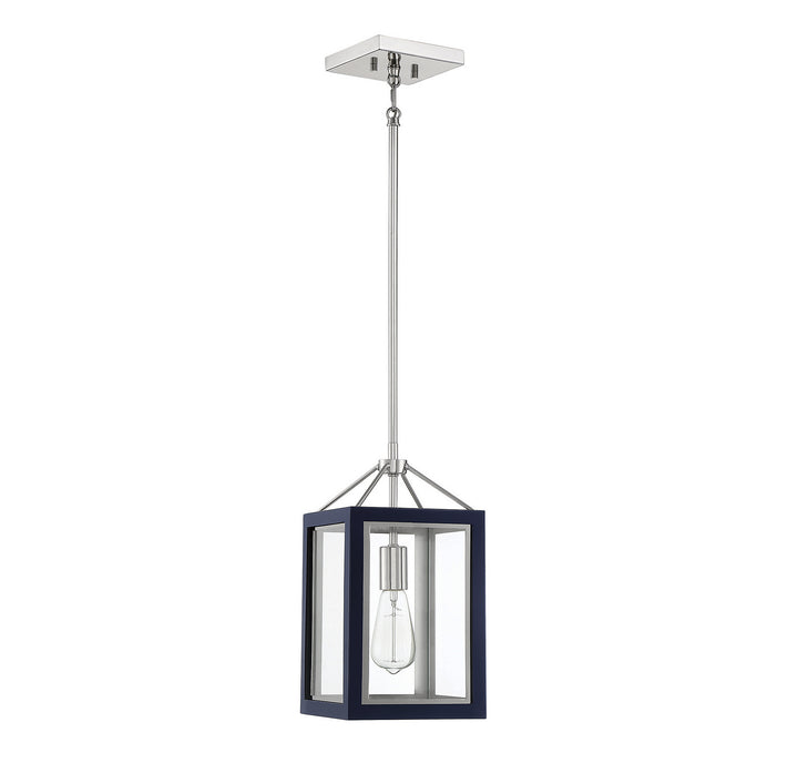 Savoy House Carlton 3-8880-1-174 Pendant Light - Navy with Polished Nickel Accents