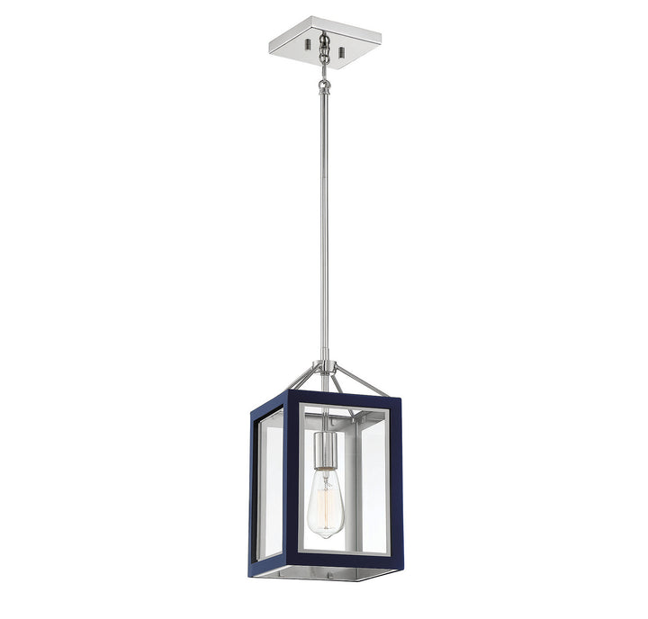Savoy House Carlton 3-8880-1-174 Pendant Light - Navy with Polished Nickel Accents