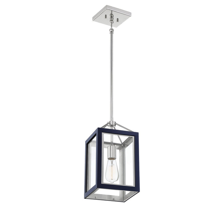 Savoy House Carlton 3-8880-1-174 Pendant Light - Navy with Polished Nickel Accents