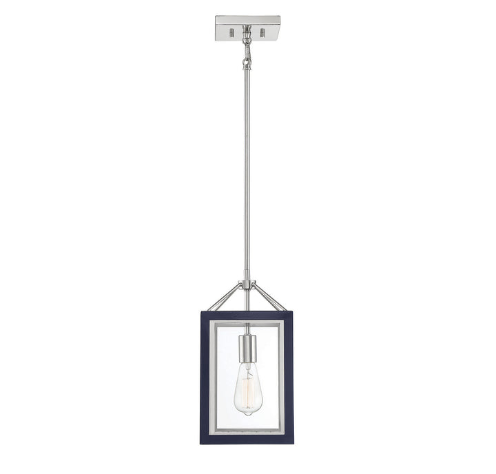 Savoy House Carlton 3-8880-1-174 Pendant Light - Navy with Polished Nickel Accents