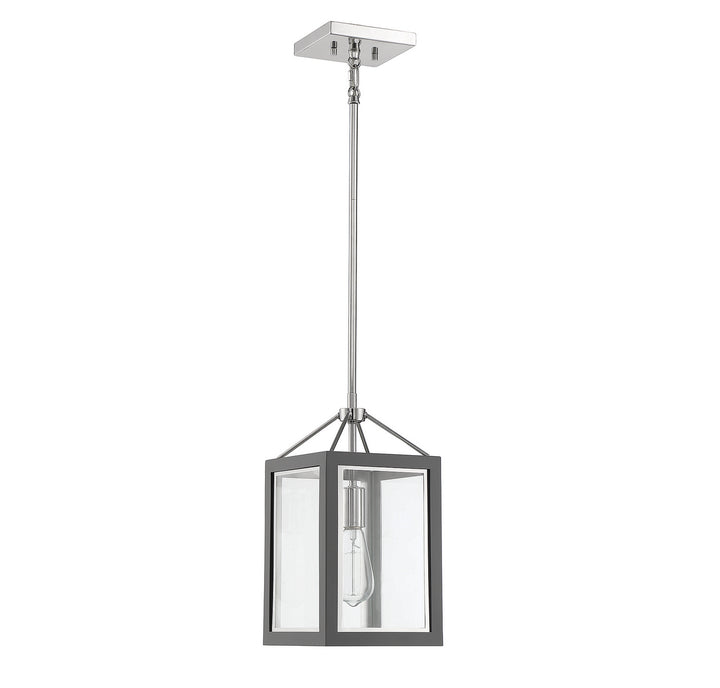 Savoy House Carlton 3-8880-1-175 Pendant Light - Gray with Polished Nickel Accents