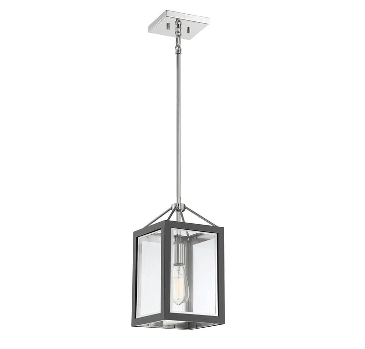 Savoy House Carlton 3-8880-1-175 Pendant Light - Gray with Polished Nickel Accents