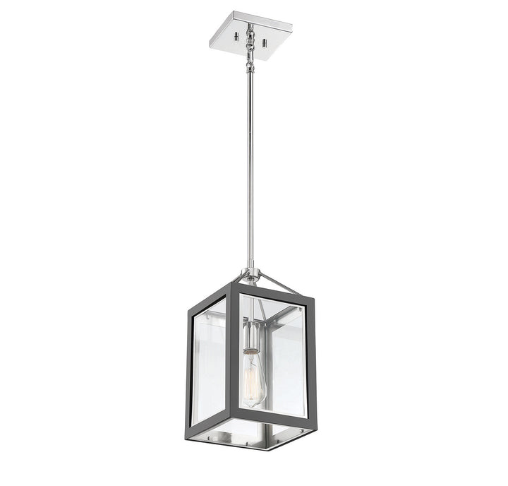 Savoy House Carlton 3-8880-1-175 Pendant Light - Gray with Polished Nickel Accents