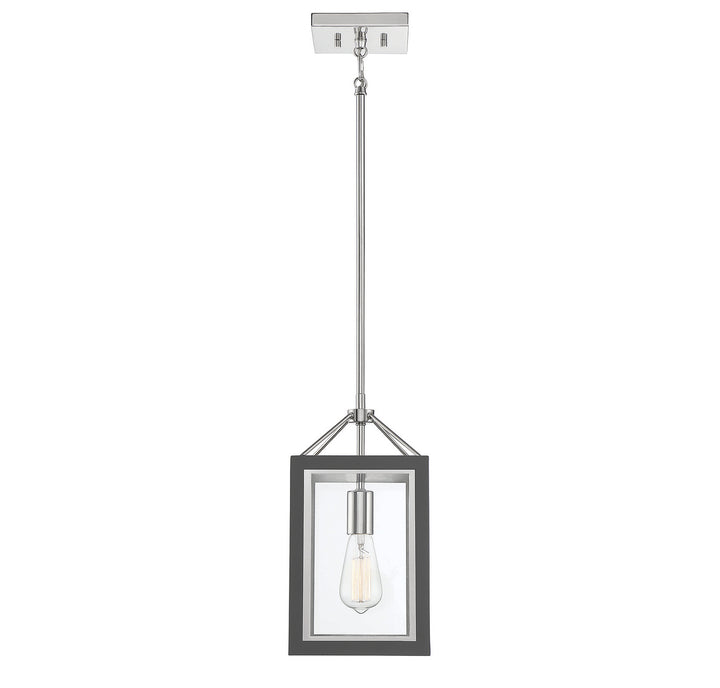 Savoy House Carlton 3-8880-1-175 Pendant Light - Gray with Polished Nickel Accents