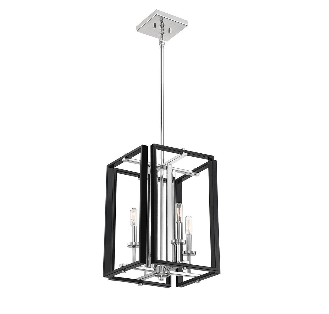 Savoy House Champlin 3-8881-4-173 Pendant Light - Black with Polished Nickel Accents