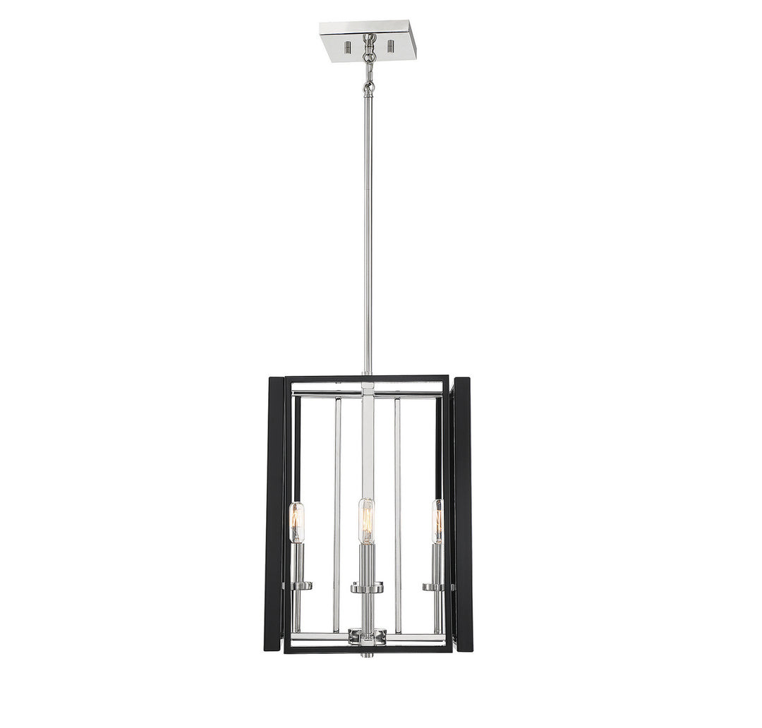 Savoy House Champlin 3-8881-4-173 Pendant Light - Black with Polished Nickel Accents