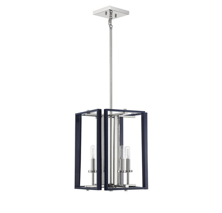Savoy House Champlin 3-8881-4-174 Pendant Light - Navy with Polished Nickel Accents