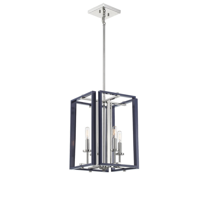 Savoy House Champlin 3-8881-4-174 Pendant Light - Navy with Polished Nickel Accents