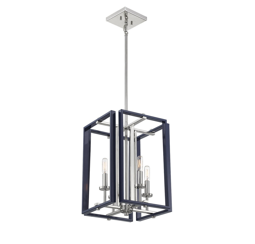 Savoy House Champlin 3-8881-4-174 Pendant Light - Navy with Polished Nickel Accents
