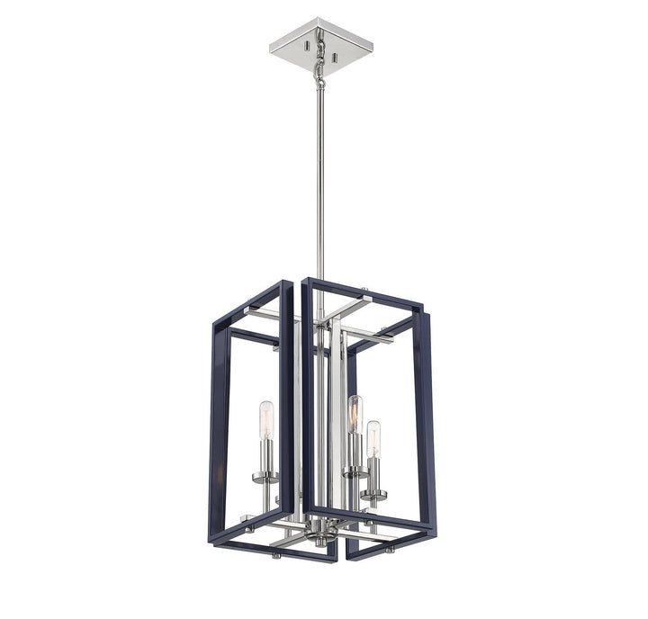 Savoy House Champlin 3-8881-4-174 Pendant Light - Navy with Polished Nickel Accents