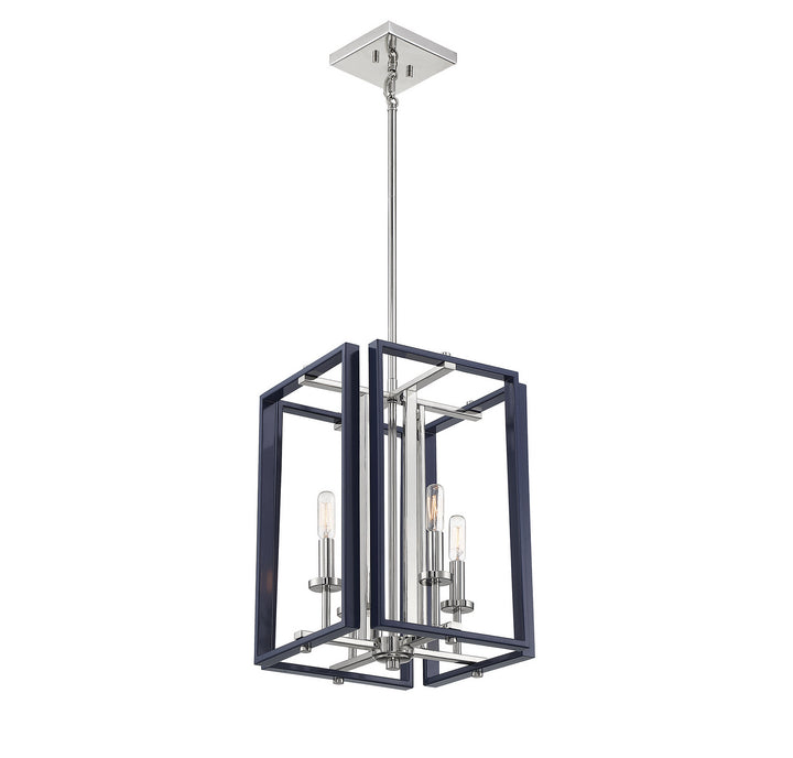 Savoy House Champlin 3-8881-4-174 Pendant Light - Navy with Polished Nickel Accents