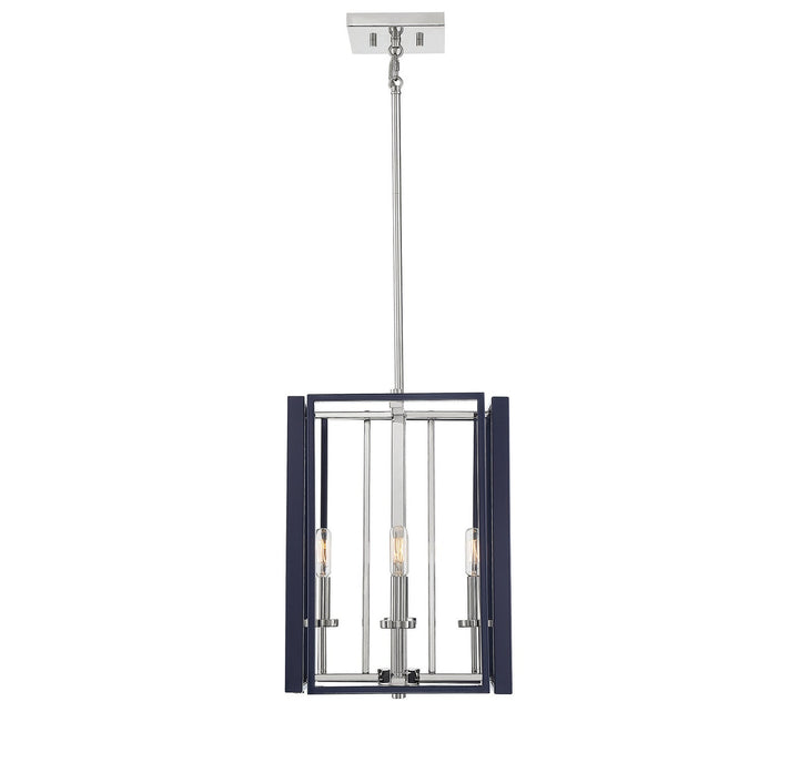 Savoy House Champlin 3-8881-4-174 Pendant Light - Navy with Polished Nickel Accents