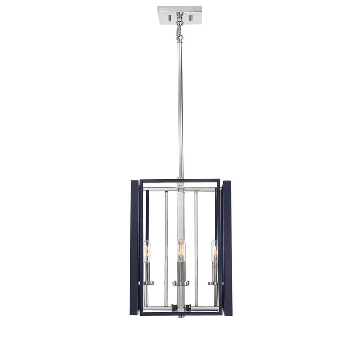 Savoy House Champlin 3-8881-4-174 Pendant Light - Navy with Polished Nickel Accents