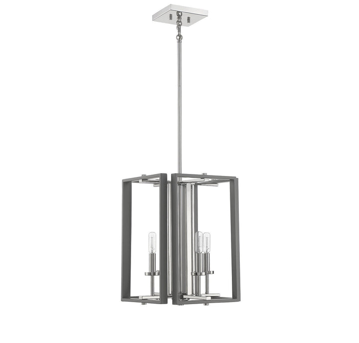 Savoy House Champlin 3-8881-4-175 Pendant Light - Gray with Polished Nickel Accents