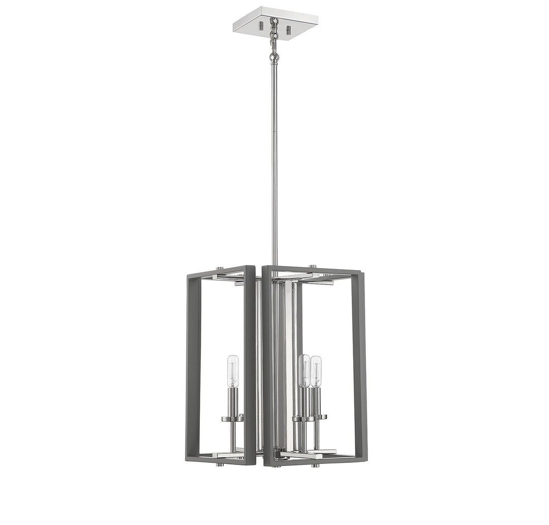 Savoy House Champlin 3-8881-4-175 Pendant Light - Gray with Polished Nickel Accents