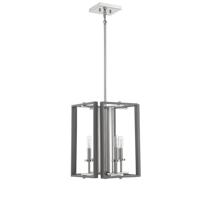Savoy House Champlin 3-8881-4-175 Pendant Light - Gray with Polished Nickel Accents
