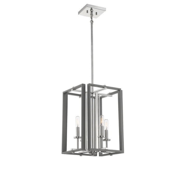 Savoy House Champlin 3-8881-4-175 Pendant Light - Gray with Polished Nickel Accents