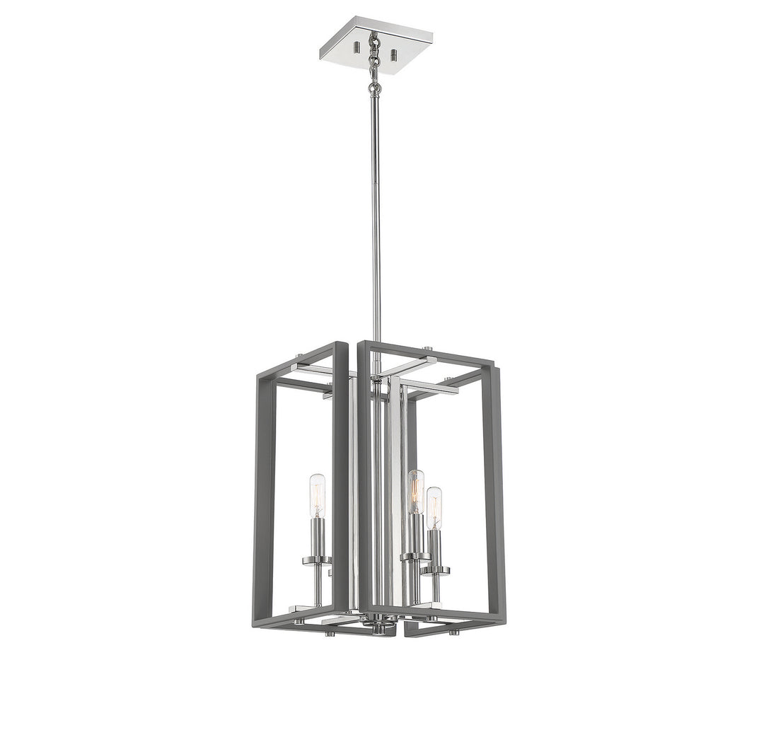 Savoy House Champlin 3-8881-4-175 Pendant Light - Gray with Polished Nickel Accents