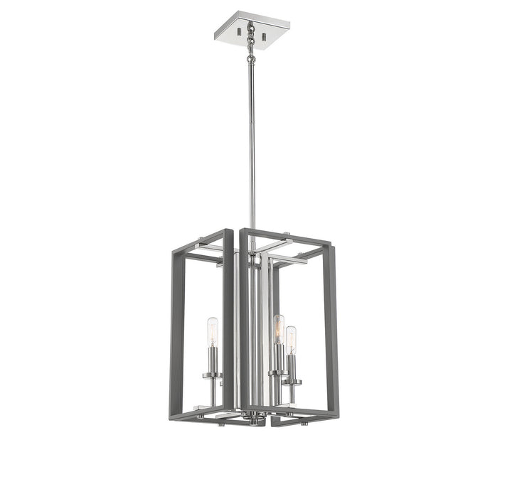 Savoy House Champlin 3-8881-4-175 Pendant Light - Gray with Polished Nickel Accents