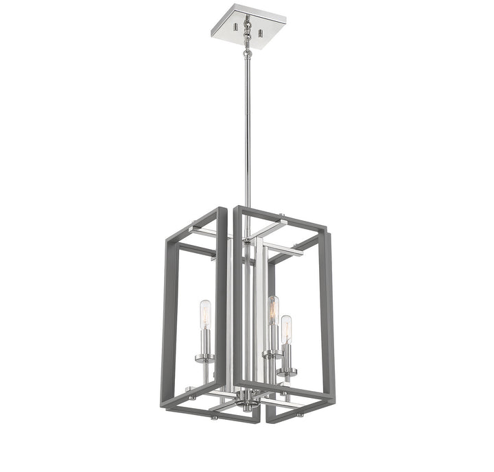 Savoy House Champlin 3-8881-4-175 Pendant Light - Gray with Polished Nickel Accents
