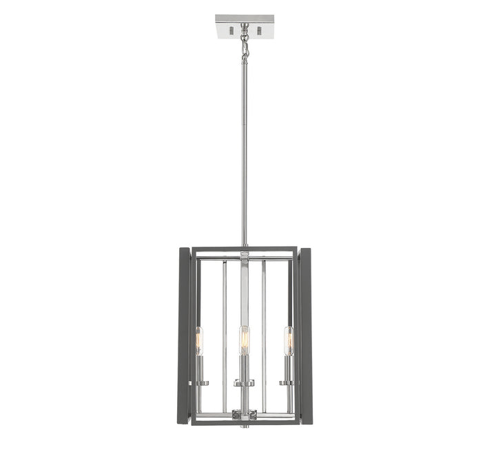 Savoy House Champlin 3-8881-4-175 Pendant Light - Gray with Polished Nickel Accents