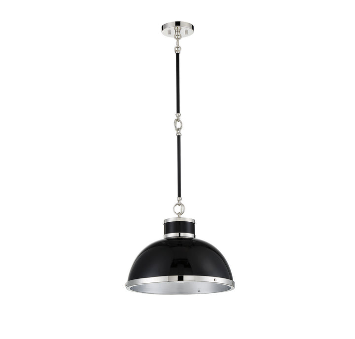 Savoy House Corning 7-8882-1-173 Pendant Light - Black with Polished Nickel Accents