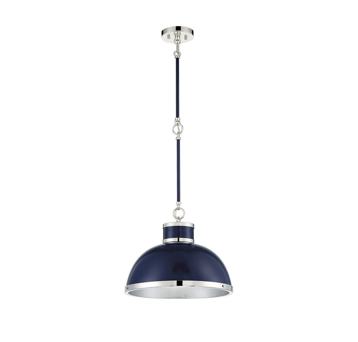 Savoy House Corning 7-8882-1-174 Pendant Light - Navy with Polished Nickel Accents