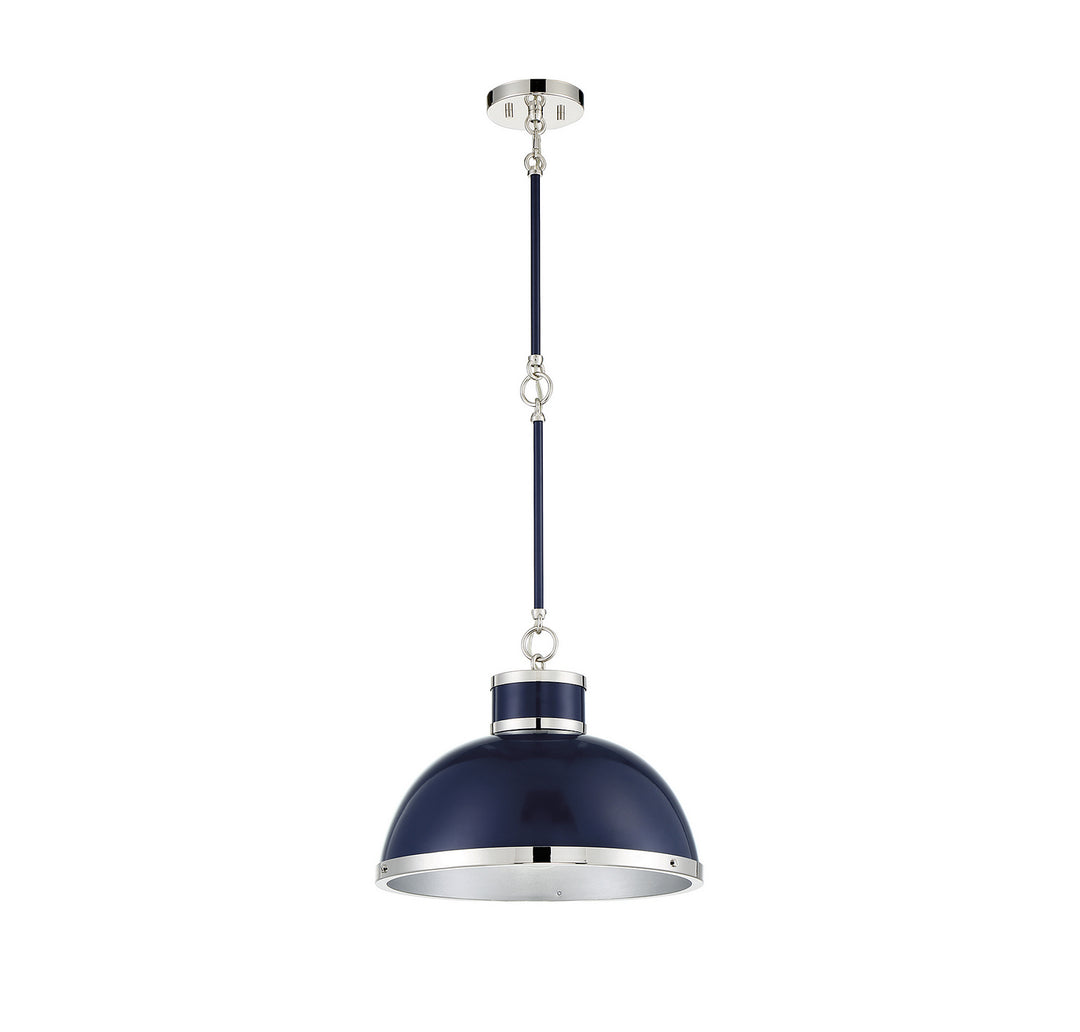 Savoy House Corning 7-8882-1-174 Pendant Light - Navy with Polished Nickel Accents