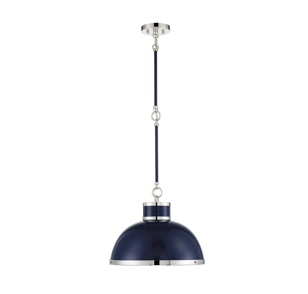 Savoy House Corning 7-8882-1-174 Pendant Light - Navy with Polished Nickel Accents