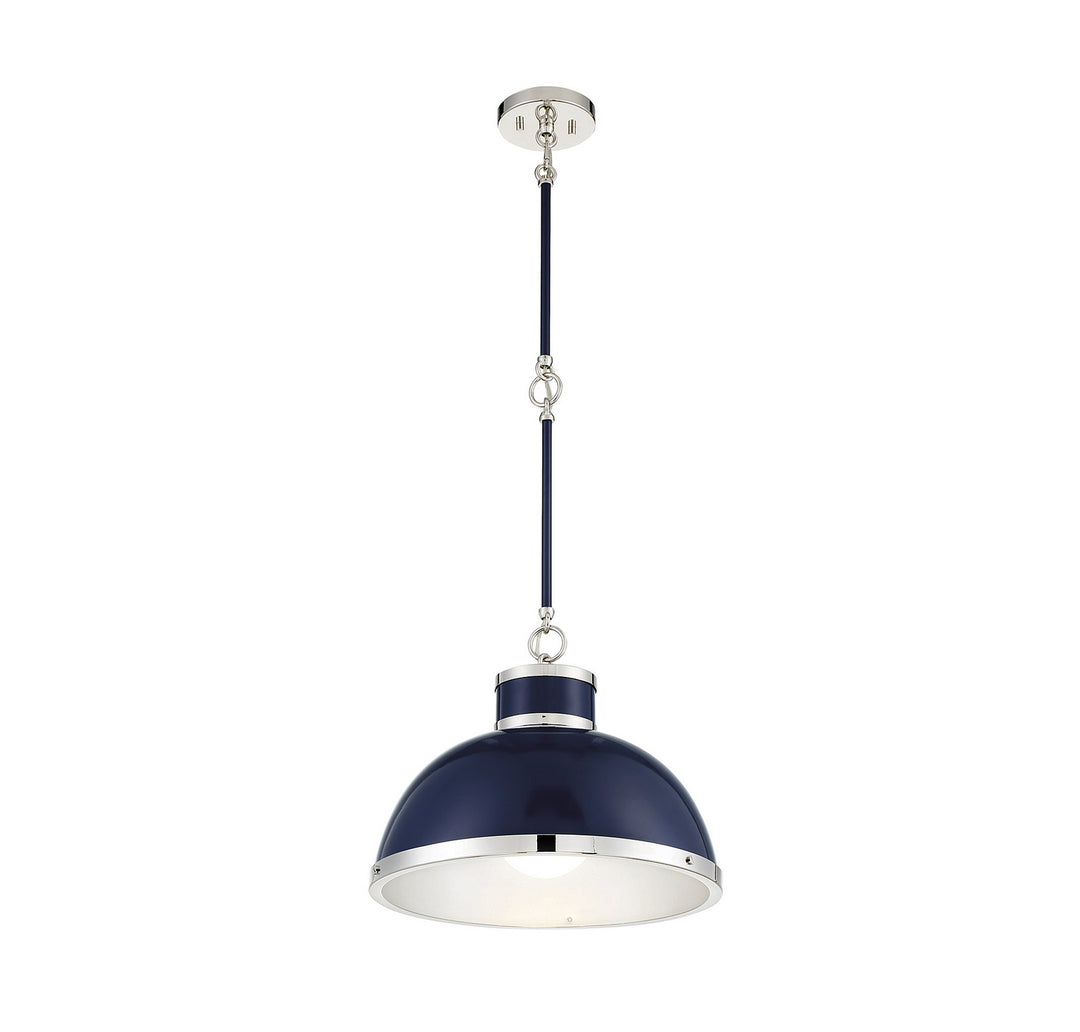 Savoy House Corning 7-8882-1-174 Pendant Light - Navy with Polished Nickel Accents