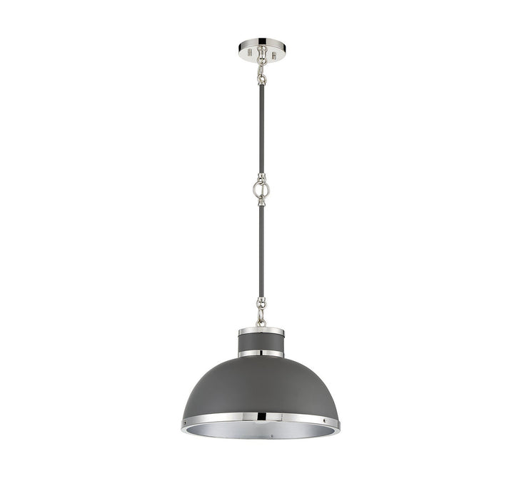 Savoy House Corning 7-8882-1-175 Pendant Light - Gray with Polished Nickel Accents