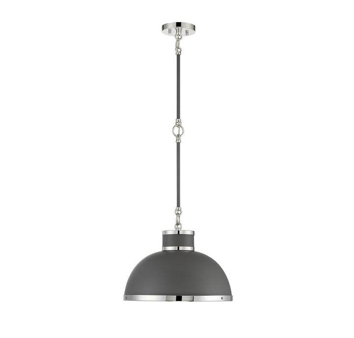 Savoy House Corning 7-8882-1-175 Pendant Light - Gray with Polished Nickel Accents