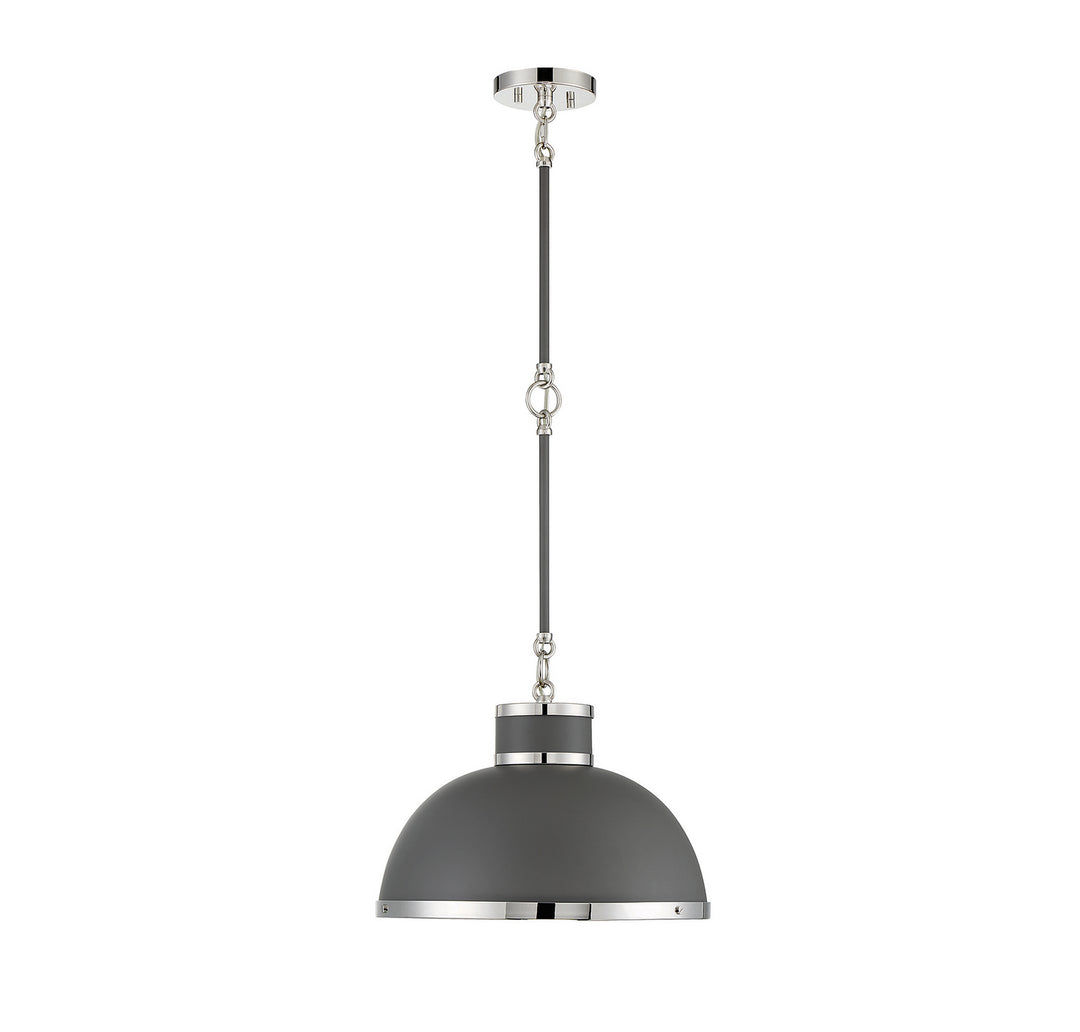 Savoy House Corning 7-8882-1-175 Pendant Light - Gray with Polished Nickel Accents