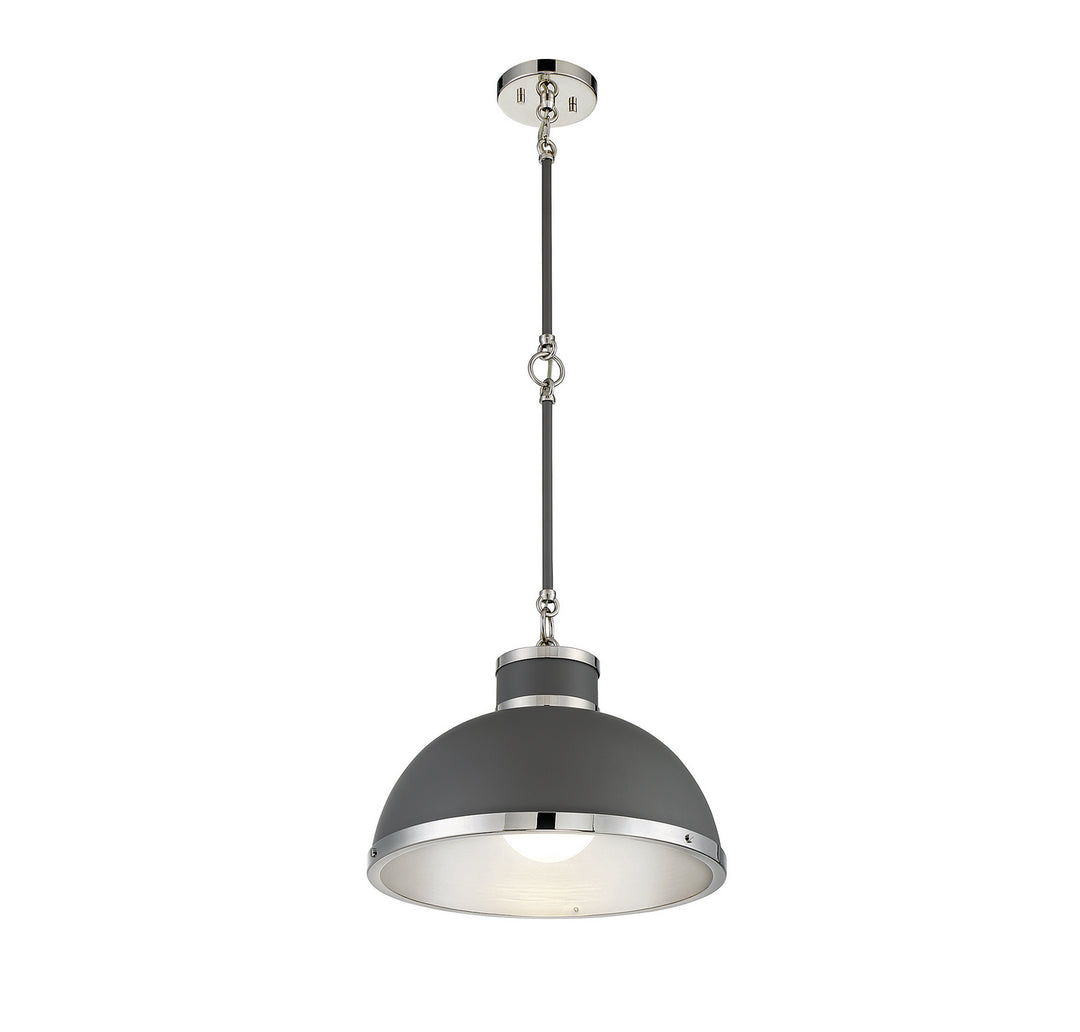 Savoy House Corning 7-8882-1-175 Pendant Light - Gray with Polished Nickel Accents