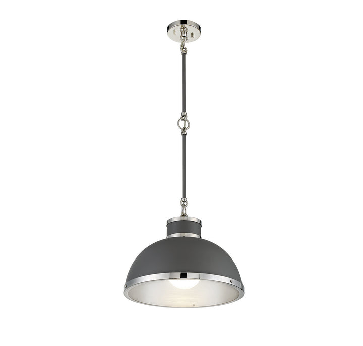 Savoy House Corning 7-8882-1-175 Pendant Light - Gray with Polished Nickel Accents