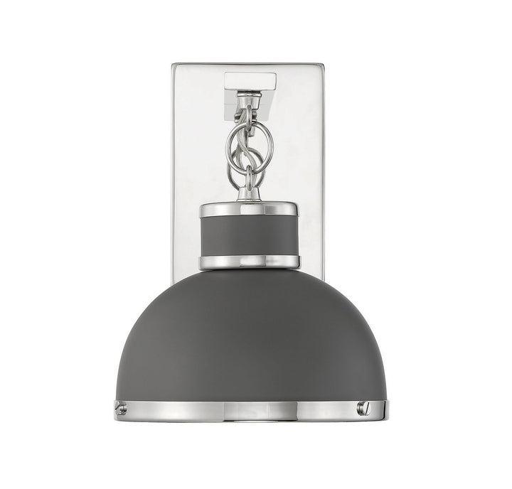 Savoy House Corning 9-8884-1-175 Wall Sconce Light - Gray with Polished Nickel Accents