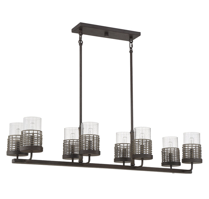Savoy House Granada 1-7779-8-181 Pendant Light - Gunsmoke with Gray Rattan