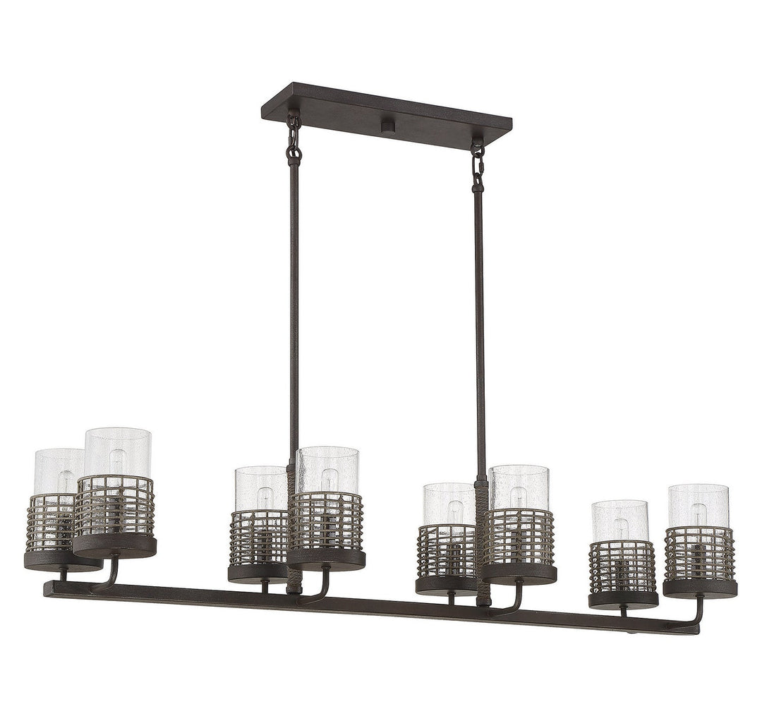 Savoy House Granada 1-7779-8-181 Pendant Light - Gunsmoke with Gray Rattan